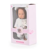 BABA 30cm újszülött maciruhában kismacival SZÜRKE