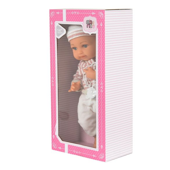 BABA 36cm csíkos szett cumival RÓZSA