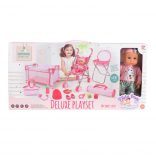 BABA játékszett 36 cmes LÁNY babával delux playset PINK