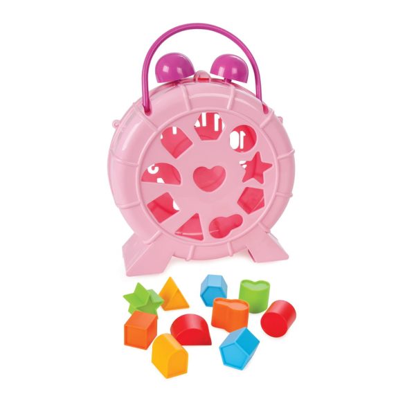 Formaválogató kockák és óra PINK