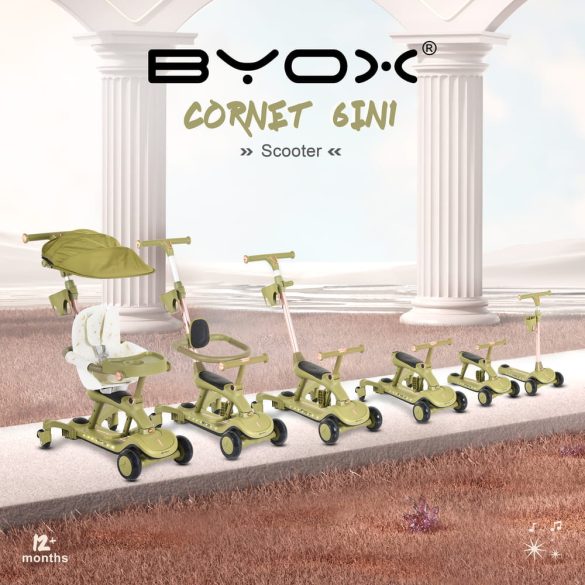 CORNET 6IN1 multifunkciós tricikli átalakítható rollerré ZÖLD