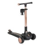 AERO roller, összecsukható, 50kg-ig, 3 kerekű, arany váz FEKETE