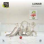 MONI óriás játékszett hinta, csúszda 6IN1 LUNAR SZÜRKE