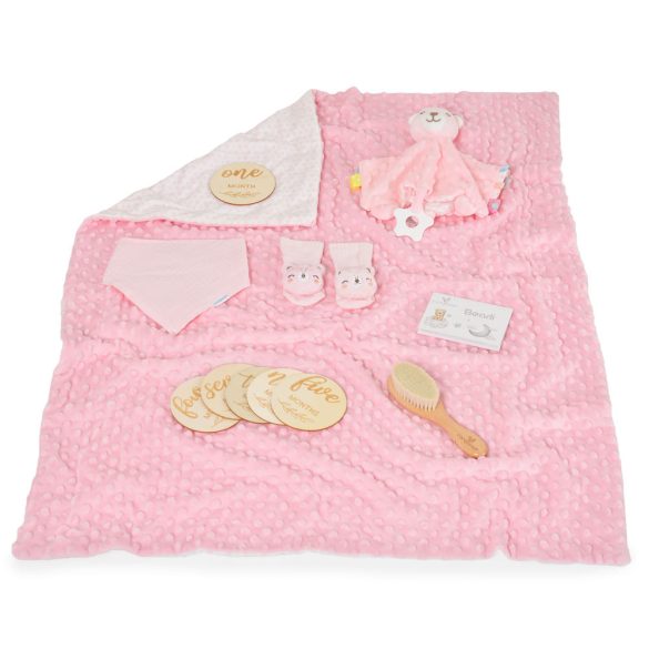BEARLI ajándékszett takaró, játék, zokni 6in1 PINK