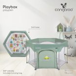 PLAYBOX utazó járóka 6szögletű SZÜRKE