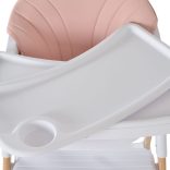 ALMOND etetőszék bőr ülés fa lábakkal PINK