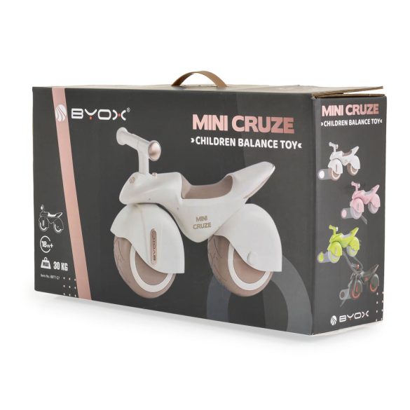 MINI CRUZE futóbicikli, ráülős járgány, kismotor, zenélő, óriás kerekekkel FEHÉR