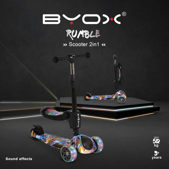 RUMBLE roller ráülős, átalakítható SZÍNES/FEKETE