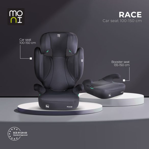 RACE autós ülés 100-150 cm ülésmagasítóvá alakítható SZÜRKE