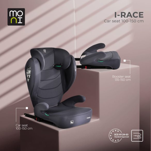 I-RACE autós ülés 100-150 cm ülésmagasítóvá alakítható SZÜRKE