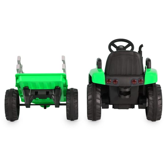 BO DALLAS elektromos traktor trélerrel 12V 140cm ZÖLD