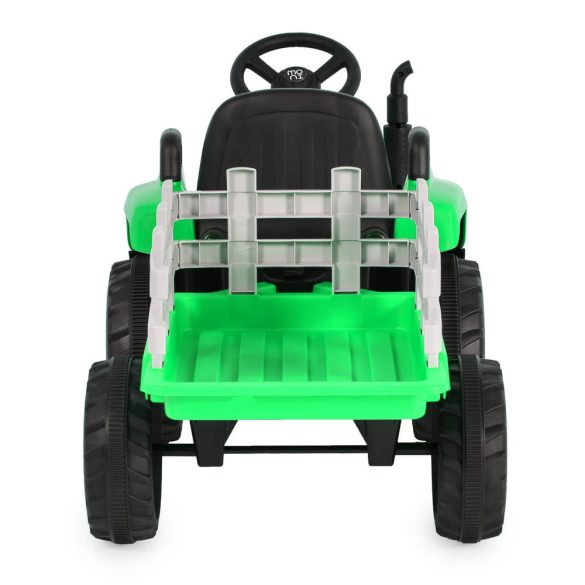 BO DALLAS elektromos traktor trélerrel 12V 140cm ZÖLD