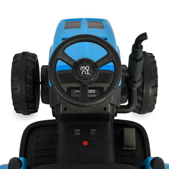 BO DALLAS elektromos traktor trélerrel 12V 140cm KÉK