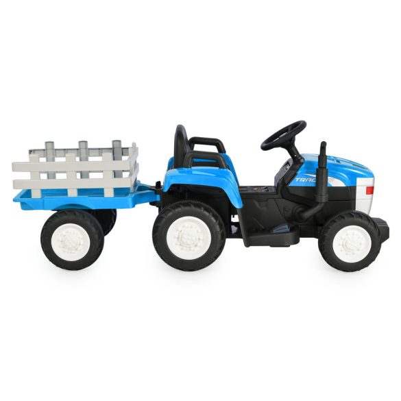 BO DALLAS elektromos traktor trélerrel 12V 140cm KÉK