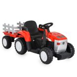 BO DALLAS elektromos traktor trélerrel 12V 140cm PIROS