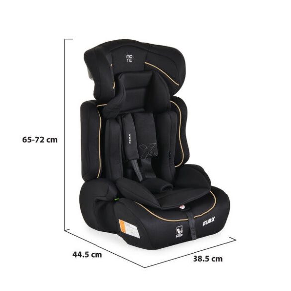 FLEX autós ülés 76-150cm FEKETE/BÉZS díszcsík