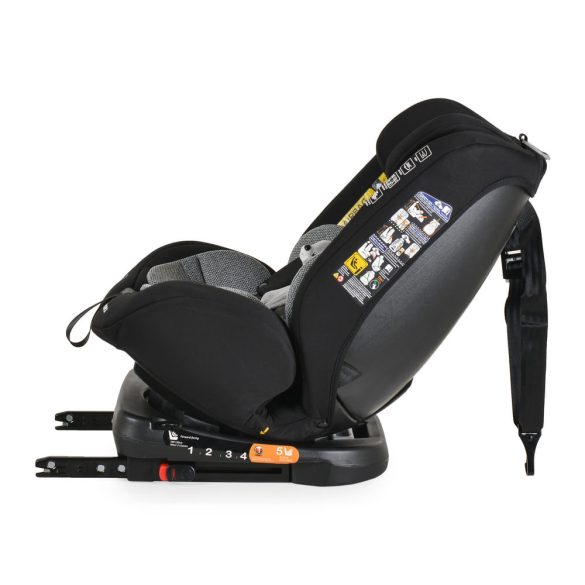 i-MAXX autós ülés,  isofix, forgatható, 2 plüss+párna 40-150cm SZÜRKE