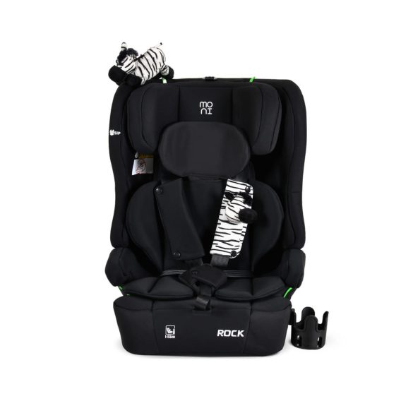 ROCK autós ülés 76-150cm, 2játékkal, pohártartó, belső öv, isofix nélkül FEKETE