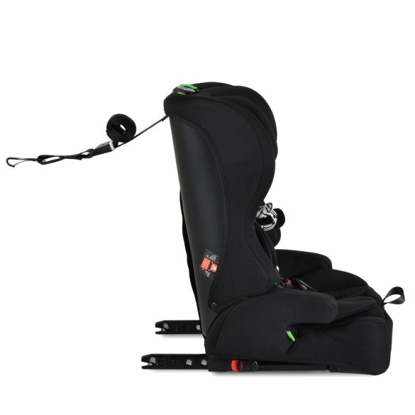 SECURITY autós ülés belső övvel, isofix, ajándék 2plüss+párna 76-150cm FEKETE