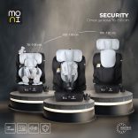 SECURITY autós ülés belső övvel, isofix, ajándék 2plüss+párna 76-150cm SZÜRKE