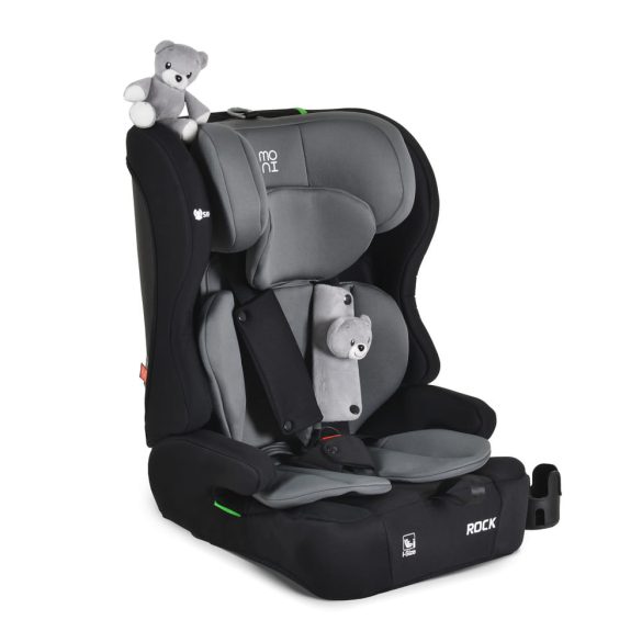 ROCK autós ülés 76-150cm, 2játékkal, pohártartó, belső öv, isofix nélkül SZÜRKE