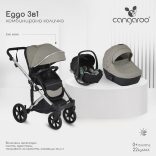 EGGO 3in1 babakocsi szett kemény mózes+autós hordozó SZÜRKE