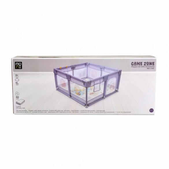 GAMEZONE összecsukható járóka szőnyeggel, 60 labdával 180x200 MENTA