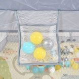 GAMEZONE összecsukható járóka szőnyeggel, 60 labdával 180x200 SZÜRKE