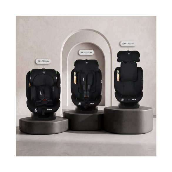 FORZA Prémium autós ülés isofix nélkül 40-150cm FEKETE