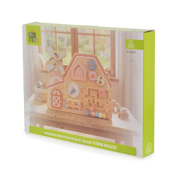 Moni Toys matatófal FARMOS, órával, állatokkal