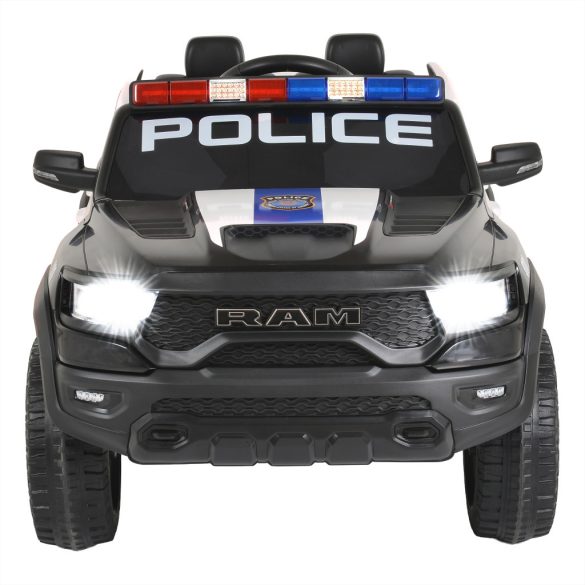 BO RAM MAMMOTH elektromos rendőrautó hangos bemondóval 107cm 2 motoros FEKETE