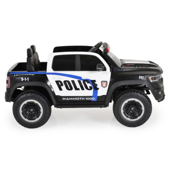 BO RAM MAMMOTH elektromos rendőrautó hangos bemondóval 107cm 2 motoros FEKETE