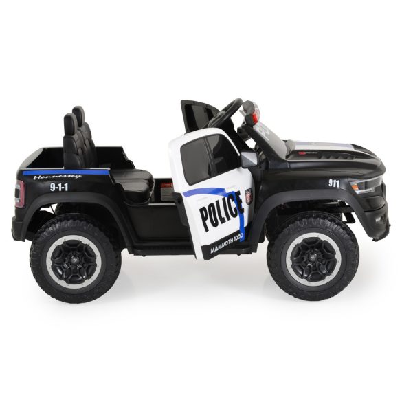 BO RAM MAMMOTH elektromos rendőrautó hangos bemondóval 107cm 2 motoros FEKETE
