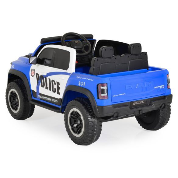 BO RAM MAMMOTH elektromos rendőrautó hangos bemondóval 107cm 2 motoros KÉK