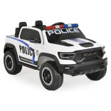 BO RAM MAMMOTH elektromos rendőrautó hangos bemondóval 107cm 2 motoros FEHÉR