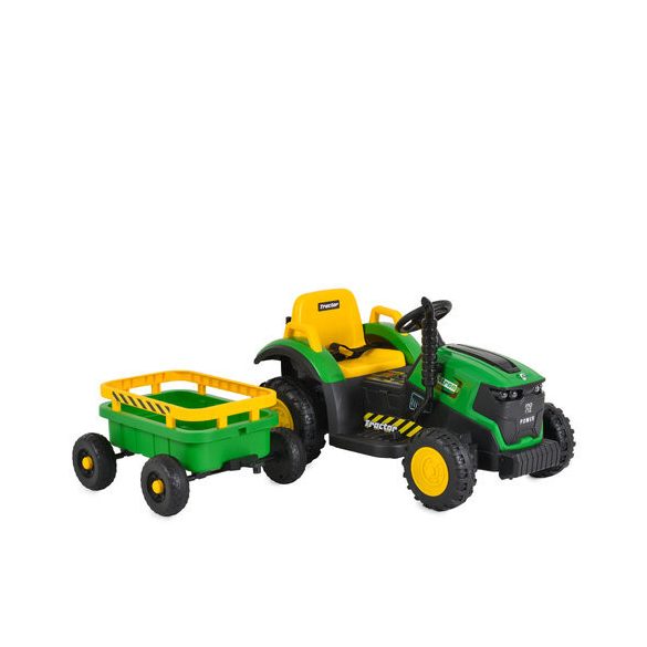BO TERRON traktor 4 kerekű trélerrel 12V két motoros ZÖLD