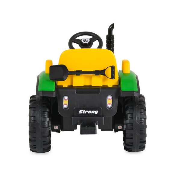 BO TERRON traktor 4 kerekű trélerrel 12V két motoros ZÖLD