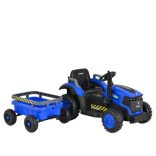 BO TERRON traktor 4 kerekű trélerrel 12V két motoros KÉK