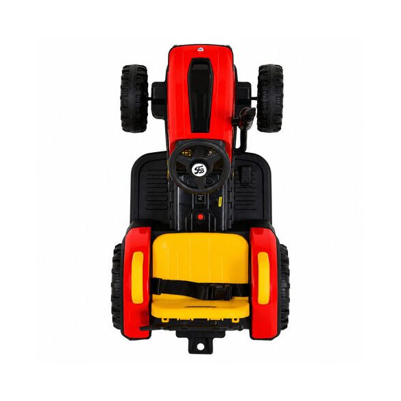 BO TERRON traktor 4 kerekű trélerrel 12V két motoros PIROS