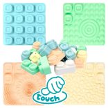 MOCHTOYS Play&Squish szenzorikus szőnyeg - tapilap+ kockák NAGY szett 24+4db PASZTELL