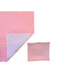   KOKO muszlin Baba ágynemű szett, 2 részes takaró 75x100 és párna PINK/fehér
