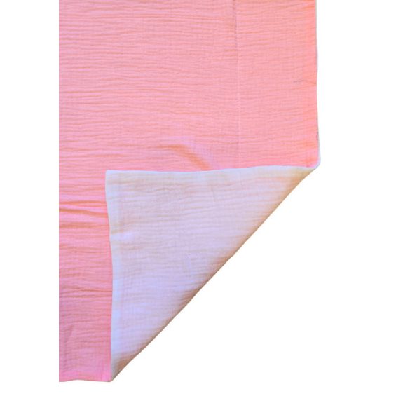 KOKO muszlin Baba ágynemű szett, 2 részes takaró 75x100 és párna PINK/fehér