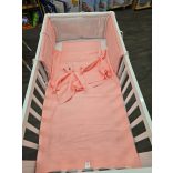 KOKO muszlin Baba ágynemű szett, 2 részes takaró 75x100 és párna PINK/fehér