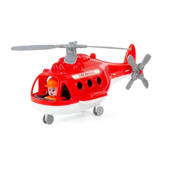 POLESIE műanyag ALPHA tűzoltó helikopter PIROS