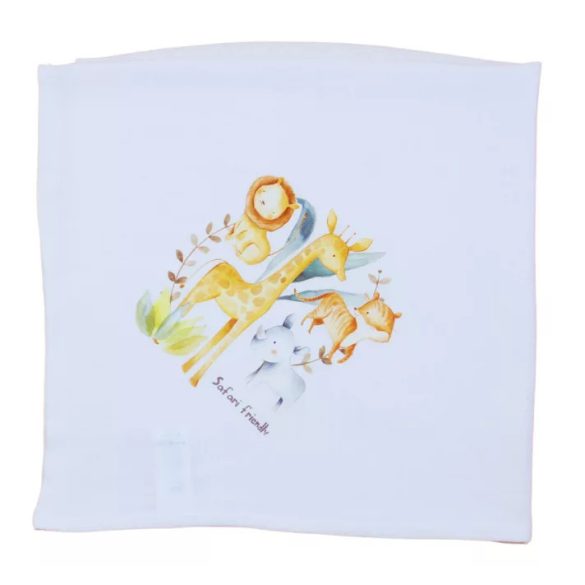 Textil tetra pelenka 70x70cm fehér szafaris 