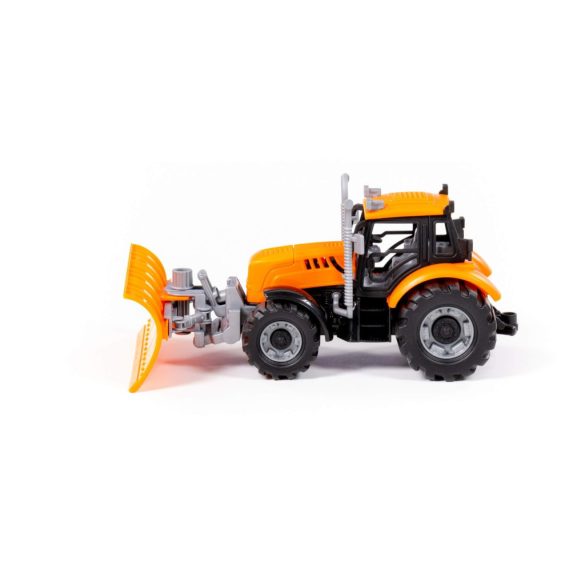 POLESIE műanyag lendkerekes, tolólapátos traktor NARANCS