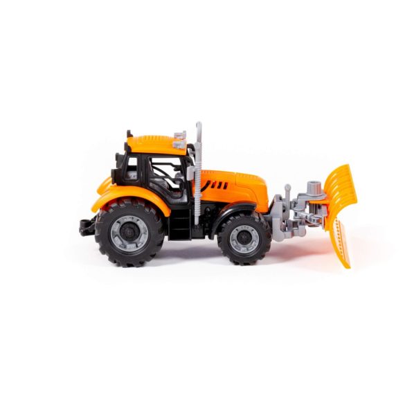 POLESIE műanyag lendkerekes, tolólapátos traktor NARANCS